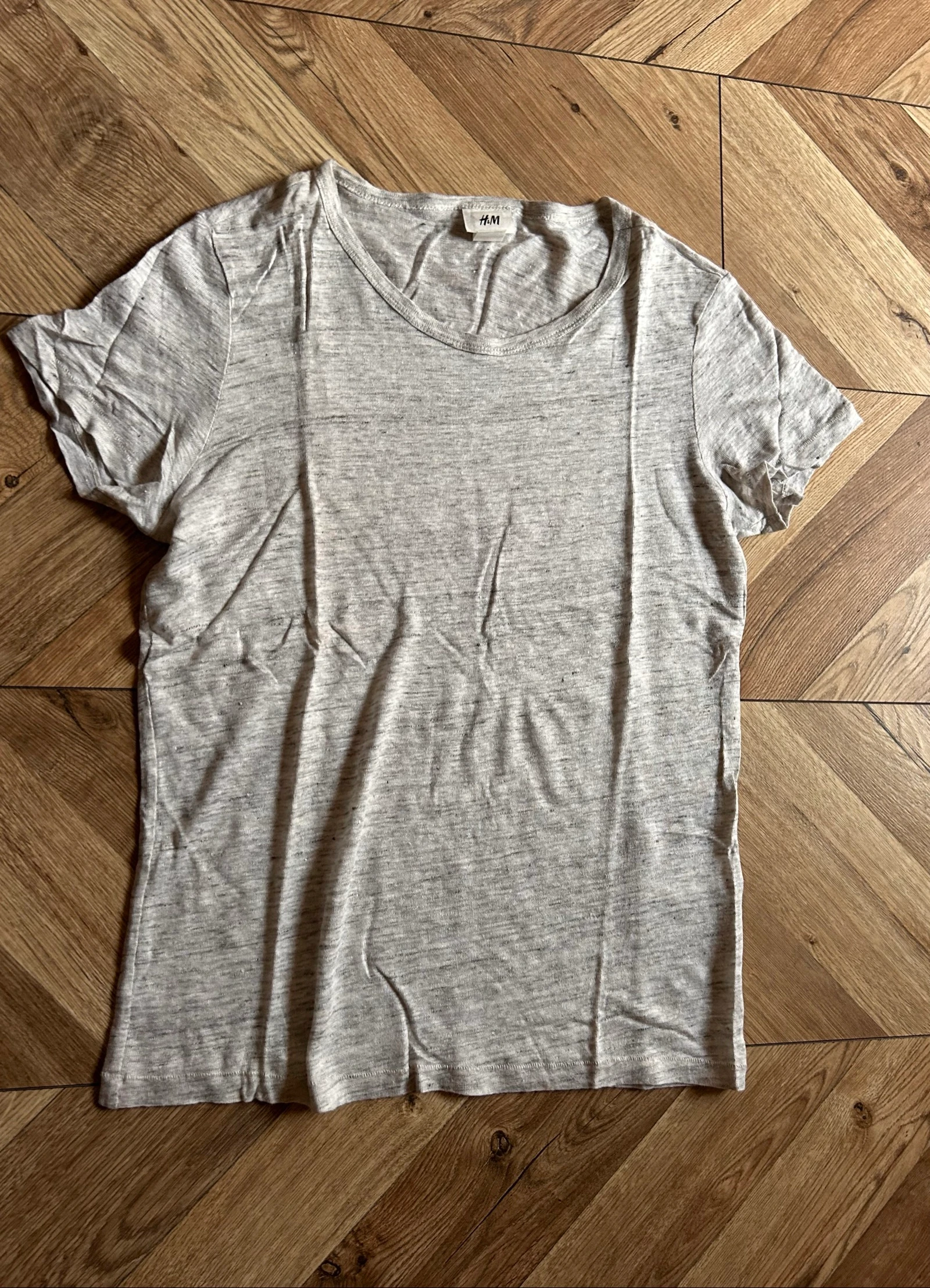 100% linen H&M T-shirt - Heather gray - Size XS – photo 4